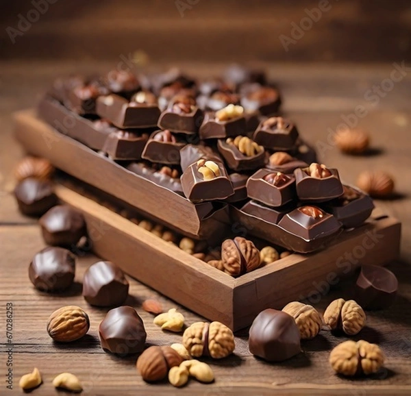 Fototapeta chocolate and nuts