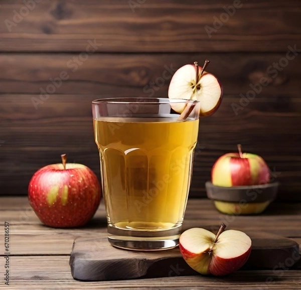 Fototapeta apple juice and apple