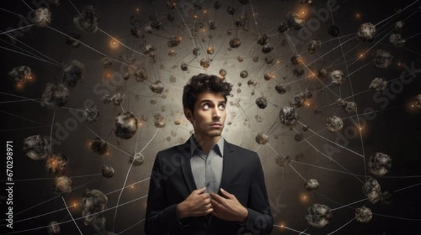 Fototapeta person conveying confusion generative ai