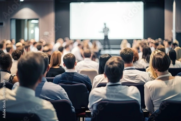 Fototapeta audience people unrecognizable focus concept entrepreneurship business hall conference event talk giving speaker meeting lecture businessman seminar education speech congress workshop man