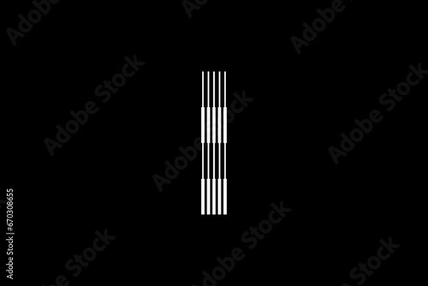 Fototapeta Logo I Letter monogram parallel lines shapes, Alphabet Design Template.