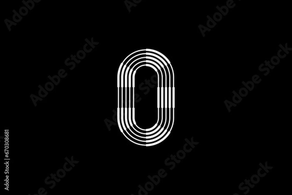 Fototapeta Logo O Letter monogram parallel lines shapes, Alphabet Design Template.