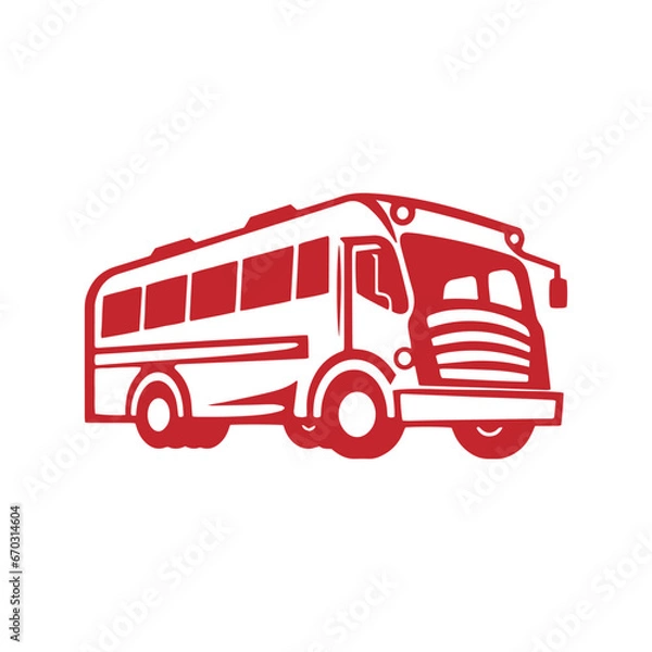 Fototapeta Logo of bus icon school bus vector isolated transport bus silhouette