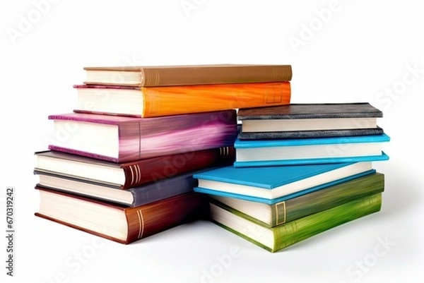Fototapeta 2 white glossy isolated books colored study student book graduation education text college reading library literature concept school learning information business three-dimensional