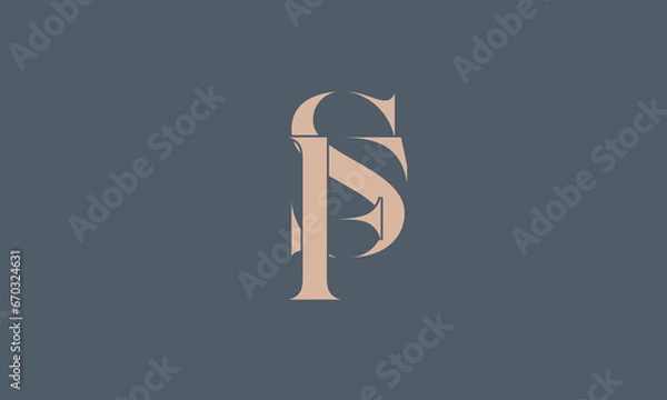 Obraz Alphabet letters Initials Monogram logo SF, SF