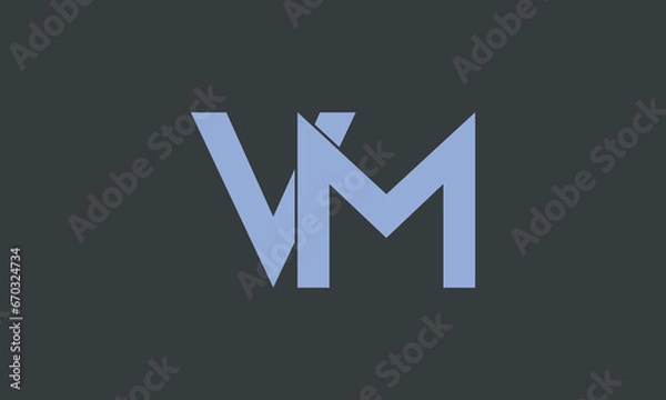 Obraz colorful, Letter V, Letter VM, Initial VM