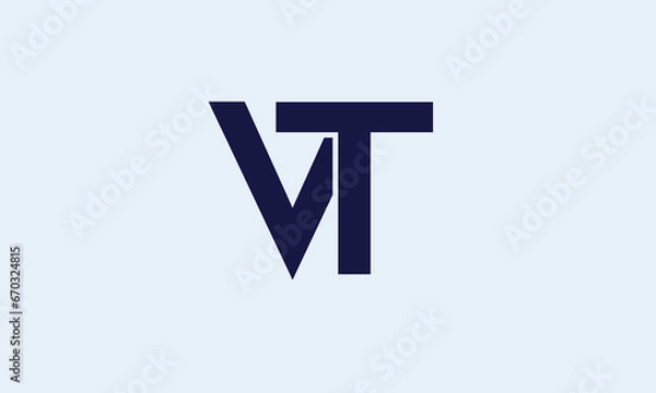 Obraz Alphabet letters Initials Monogram logo VT TV V T