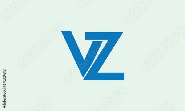 Obraz Alphabet letters Initials Monogram logo VZ, VZ