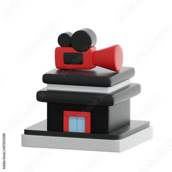 Obraz 3d rendering cinema building illustration