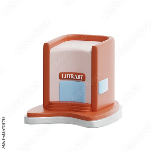 Obraz 3d rendering library building illustration