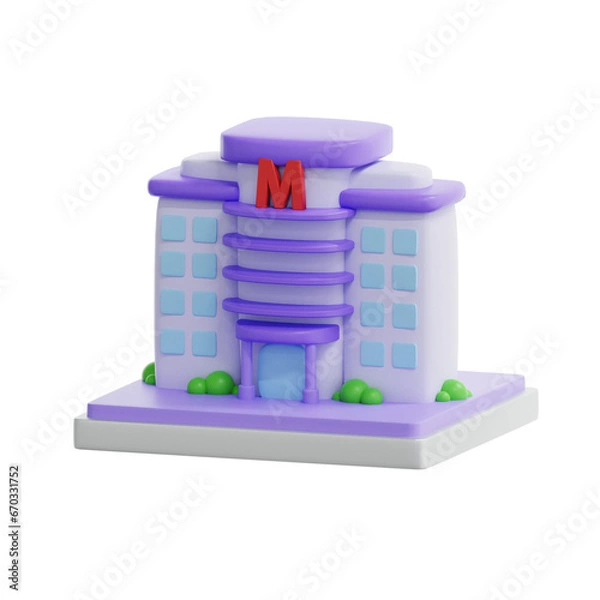 Obraz 3d rendering mall building illustration