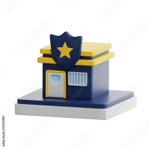 Obraz 3d rendering police station building illustration