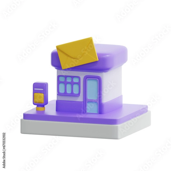 Obraz 3d rendering post office building illustration