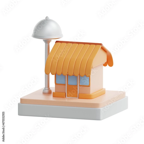 Obraz 3d rendering restaurant building illustration