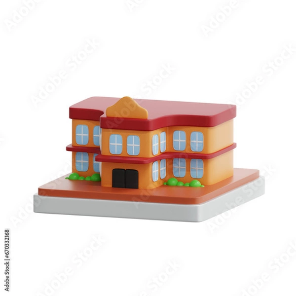 Obraz 3d rendering school building illustration