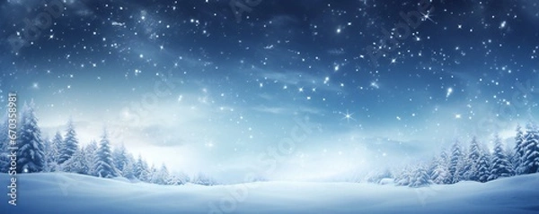 Obraz Magical dramatic snow theme winter background Generative AI