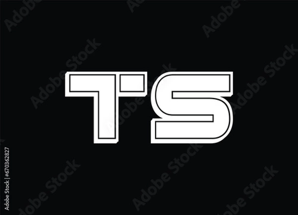 Obraz TS letter logo and monogram logo