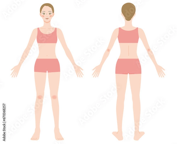 Obraz 女性の全身の前姿と後ろ姿