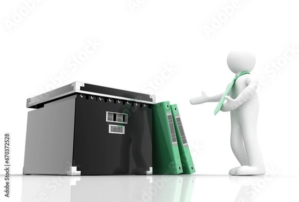 Obraz the man and the folder for documents