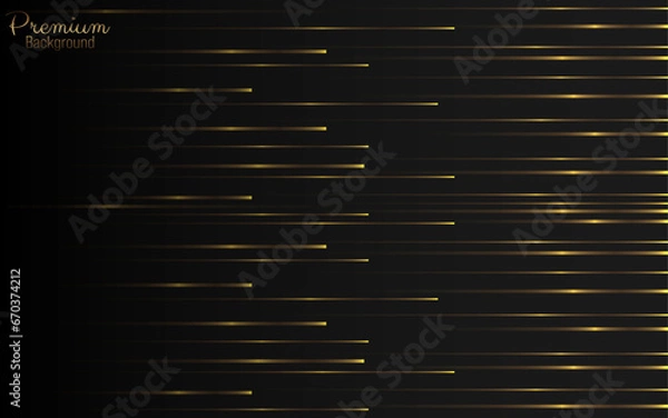 Obraz Premium dark with gold stripes background, vector illustration
