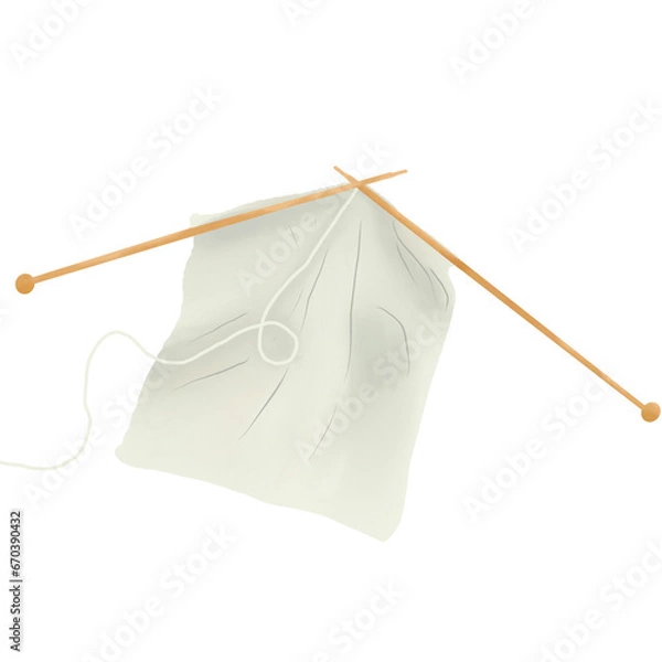 Obraz Knitting scarf handcraft 