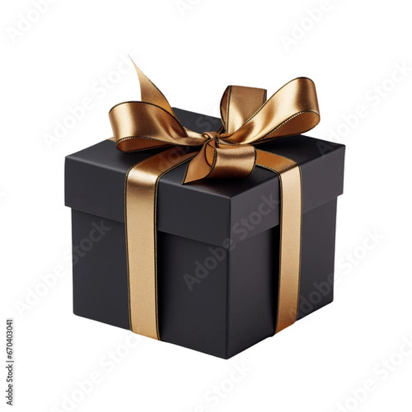 Obraz black gift box Isolated on a transparent background