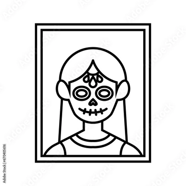 Fototapeta Portraiture Line Style in Design Icon
