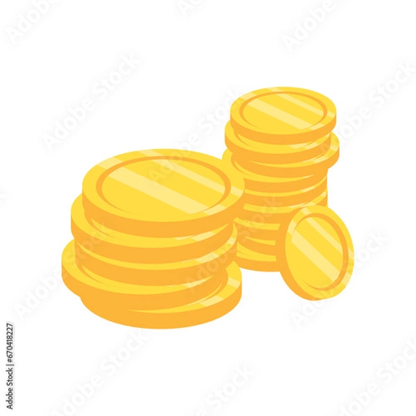 Fototapeta stack of golden coins. 3d empty gold coin