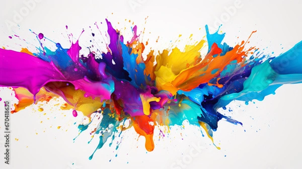 Fototapeta colorful paint splash isolated on white background