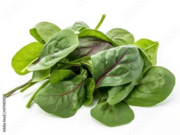 Obraz Ceylon spinach or Malabar spinach isolated on white background