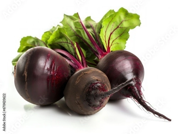 Obraz Red beets or beetroots isolated on a white background