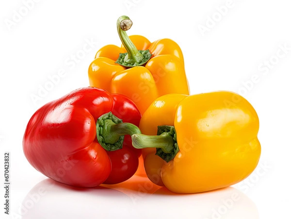 Obraz Sweet bell pepper isolated on white background cutout