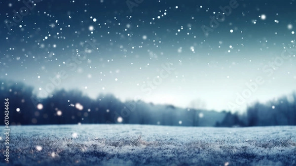 Fototapeta Christmas abstract background with snowflakes