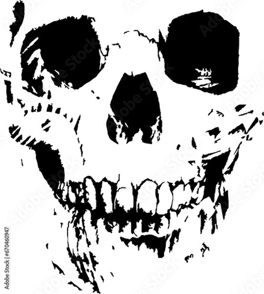 Obraz Dirty textured vector grunge skull illustration