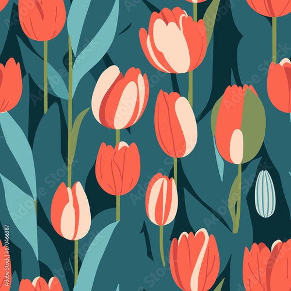 Obraz Abstract Tulip Symphony Seamless Patterns