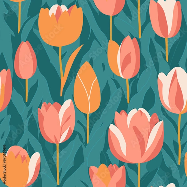 Obraz Abstract Tulip Symphony Seamless Patterns