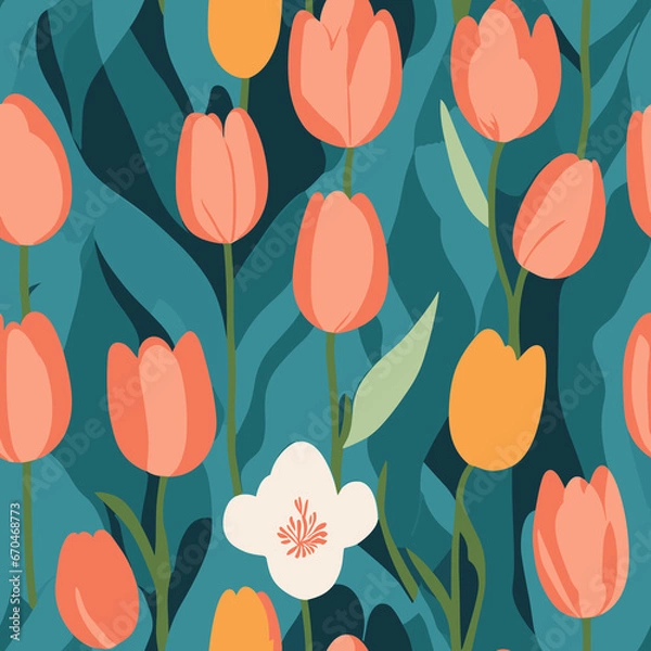 Obraz Abstract Tulip Symphony Seamless Patterns