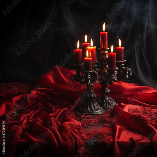 Fototapeta candles on the table - generative ai