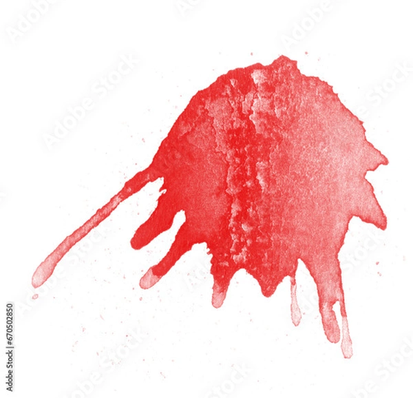 Obraz Red liquid splashes, swirl waves with scatter drops. Royalty high-quality free stock PNG of paint or ink splashing dynamic motion, design elements for advertising isolated on transparent background