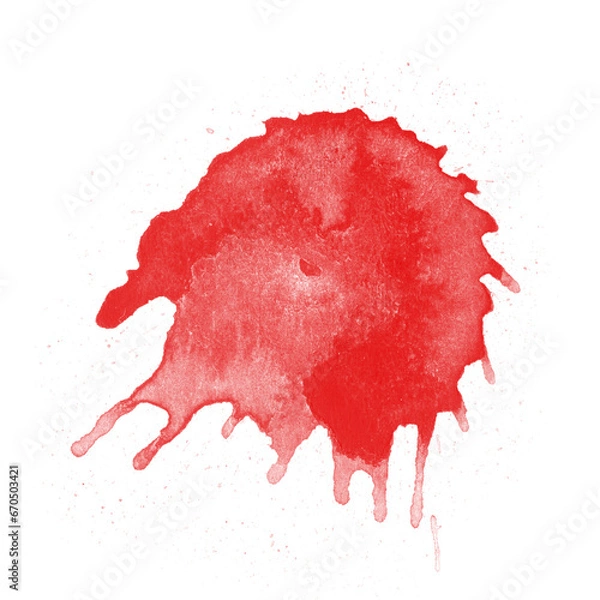 Obraz Red liquid splashes, swirl waves with scatter drops. Royalty high-quality free stock PNG of paint or ink splashing dynamic motion, design elements for advertising isolated on transparent background