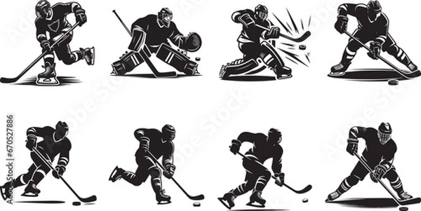 Obraz Hockey Player Silhouette, Ice Hockey Player Silhouette
