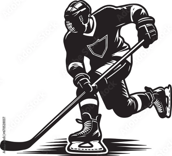 Obraz Hockey Player Silhouette, Ice Hockey Player Silhouette