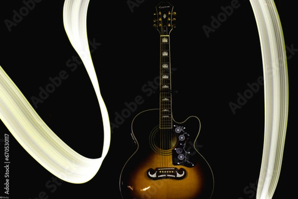 Fototapeta guitar and notes