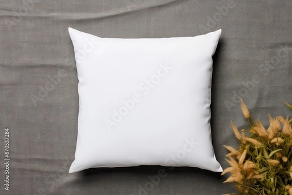 Fototapeta close up of white pillow,blank pillow.Product concept.