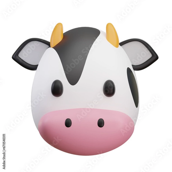 Obraz Cow Head 3D Illustration