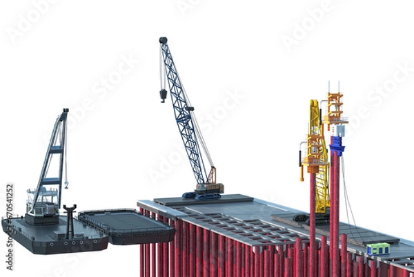 Fototapeta Berth construction. Isolated on white. 3d-rendering