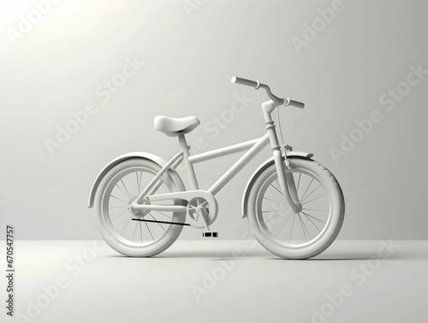Fototapeta A realistic 3D bicycle isolated on white background, Ai generated eco friendly bicycle, Isolated bicycle on a lighter background