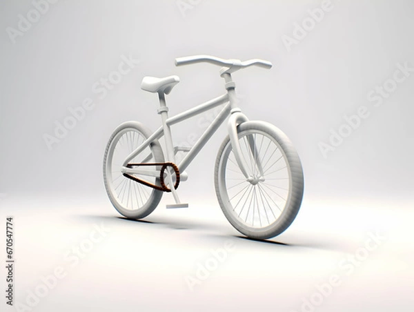 Fototapeta A realistic 3D bicycle isolated on white background, Ai generated eco friendly bicycle, Isolated bicycle on a lighter background