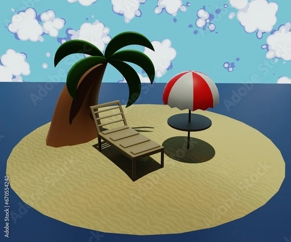 Obraz beach icon 3d