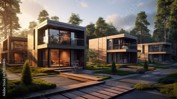 Fototapeta Great, modern complex in an ecological environment. 